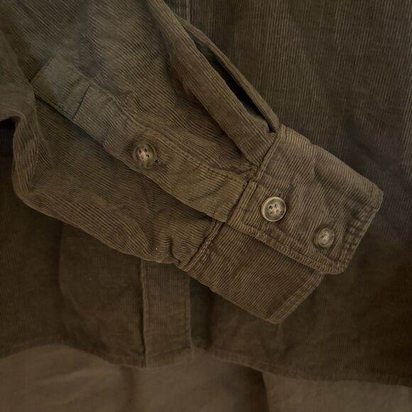 Madewell Corduroy Hartfield Crop Long Sleeve Shirt,‎ Women SZ Small, Moss Green - Picture 6 of 9